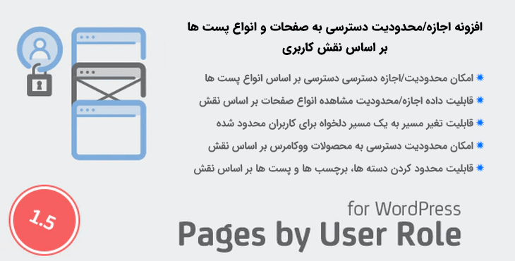 افزونه اجازه/محدودیت دسترسی به صفحات و انواع پست ها | Pages by User Role for WordPress