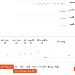 نرخ های محاسبه شده در هر کلاس حمل و نقل در دکان