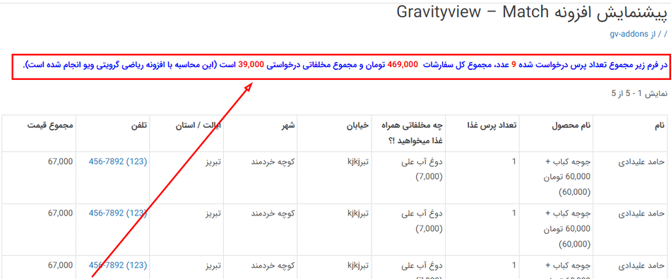 افزونه محاسبات ریاضی گرویتی فرمز | Gravityview - Match