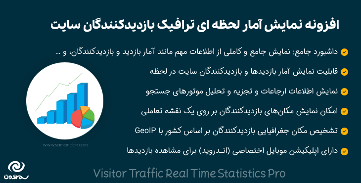 افزونه نمایش آمار لحظه ای ترافیک بازدیدکنندگان سایت | Visitor Traffic Real Time Statistics Pro