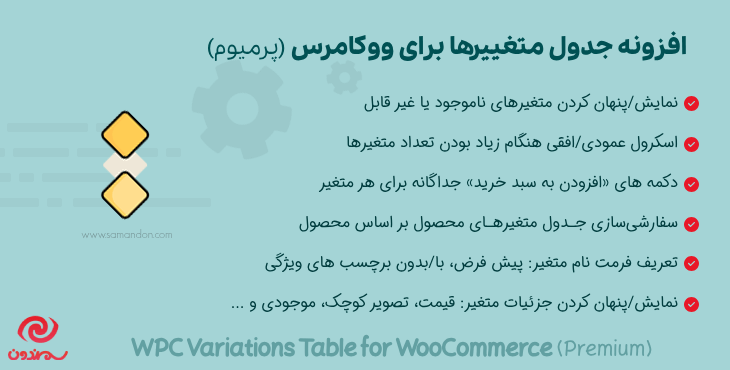 افزونه جدول متغییرها برای ووکامرس (پرمیوم) | WPC Variations Table for WooCommerce (Premium)