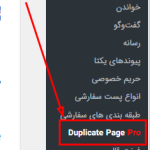 تنظیمات افزونه Duplicate Page Pro