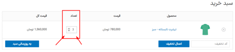 سبد خرید در افزونه مدیریت تعداد و مبلغ خرید محصول برای ووکامرس