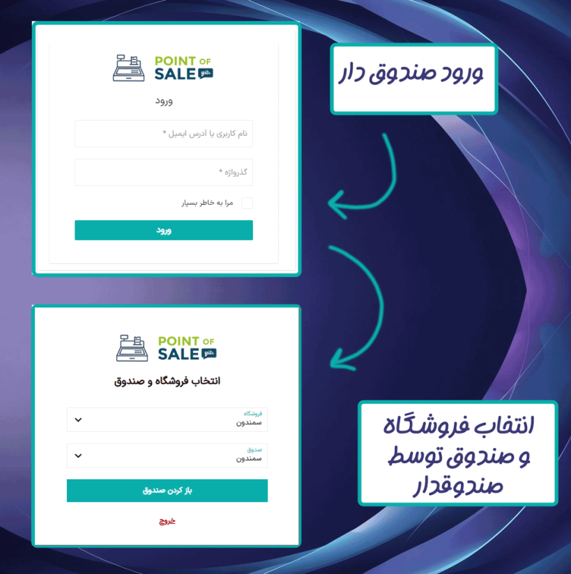 ورود صندوقدار در افزونه Yith Point Of Sale For WooCommerce (POS)