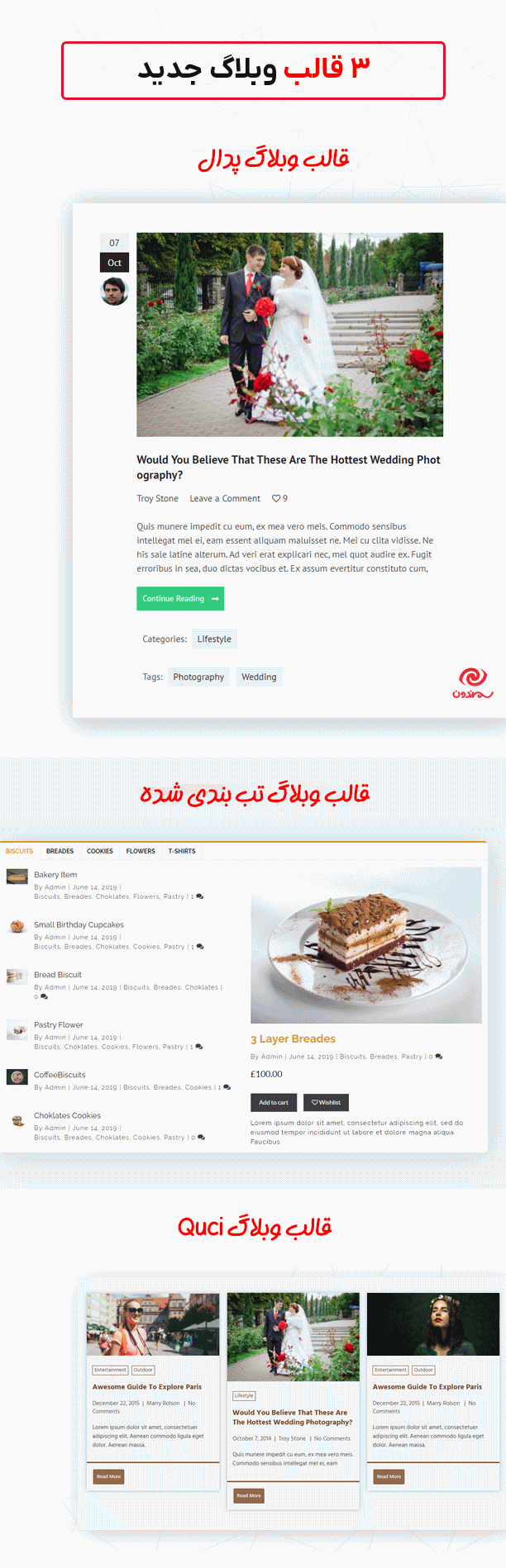 قالب وبلاگ در افزونه Blog Designer Pro