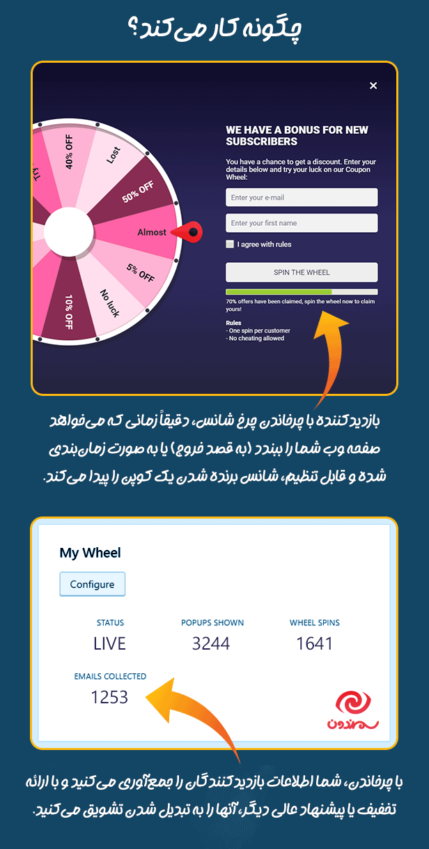افزونه کوپن گردونه شانس برای وردپرس و ووکامرس