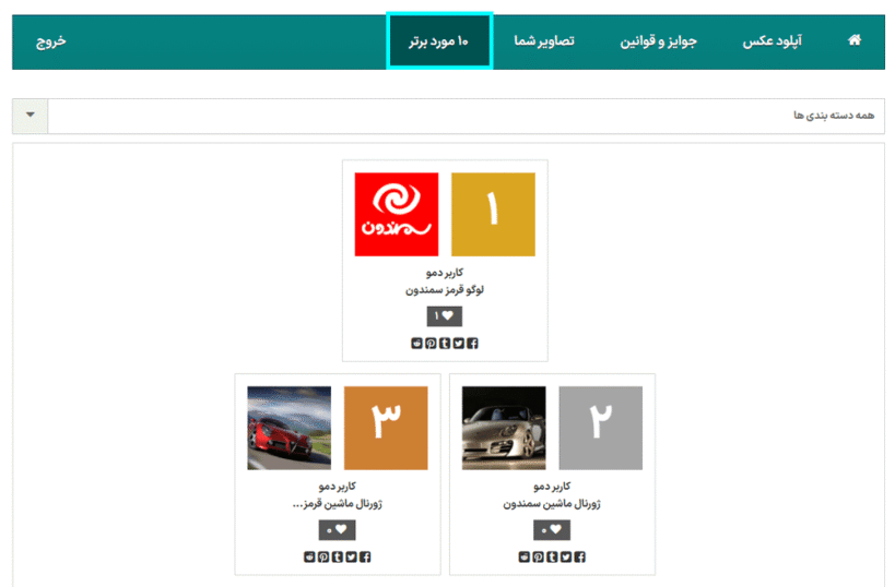 تصاویر برتر در افزونه Photo Contest WordPress
