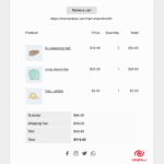 چاپ سبد خرید در افزونه WooCommerce Cart Share and Save