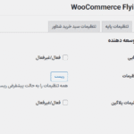 تنظیمات توسعه دهنده در افزونه WooCommerce Flying Cart
