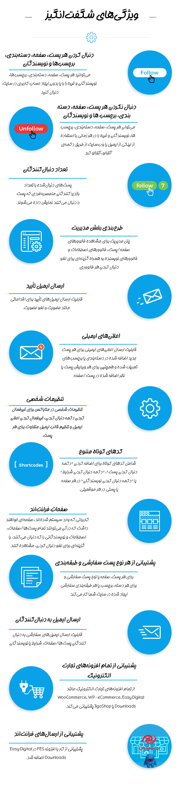 ویژگی های شگفت انگیز افزونه Follow My Blog Post