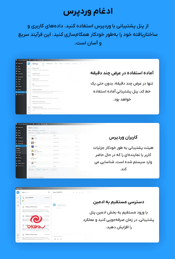 ادغام وردپرس در افزونه Support Board