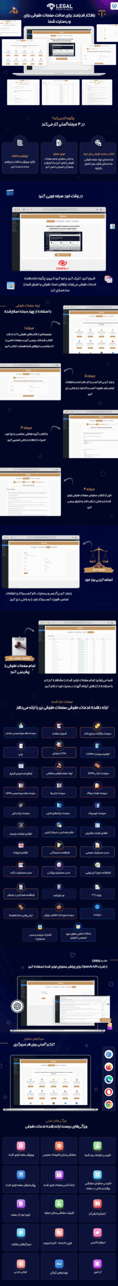 ویژگی های افزونه WordPress Legal Pages Generator