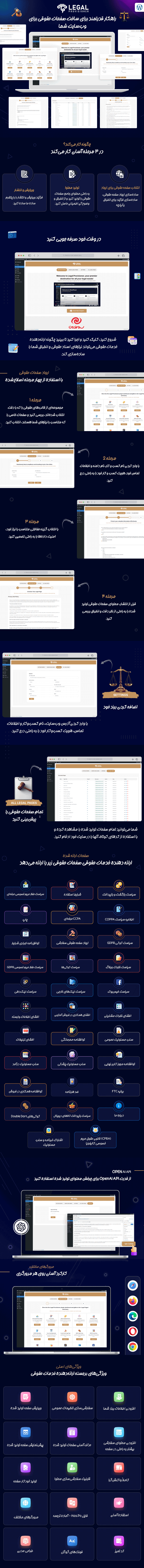 ویژگی های افزونه WordPress Legal Pages Generator