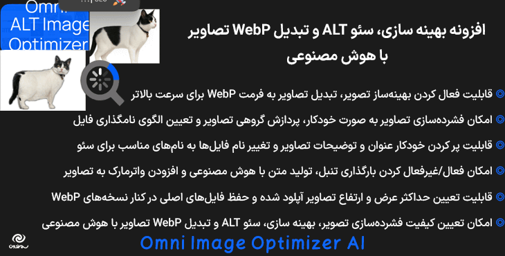 افزونه بهینه سازی، سئو ALT و تبدیل WebP تصاویر با هوش مصنوعی | Omni Image Optimizer AI