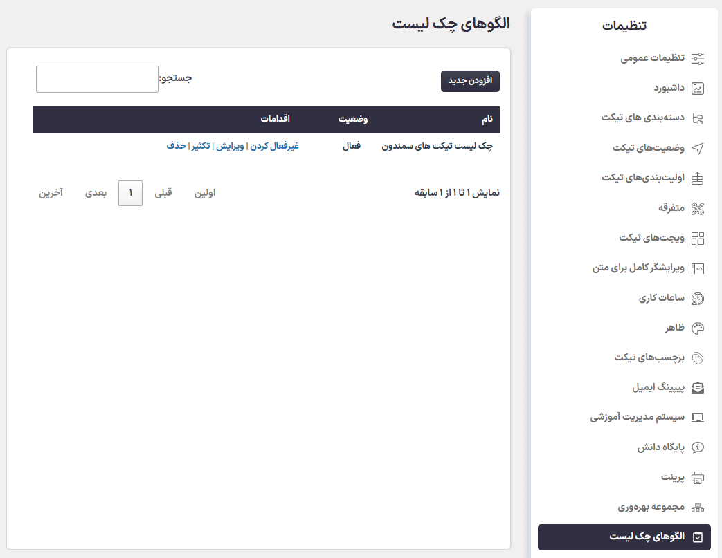 چک لیست ها در افزونه مجموعه بهرهوری برای ساپورت کندی