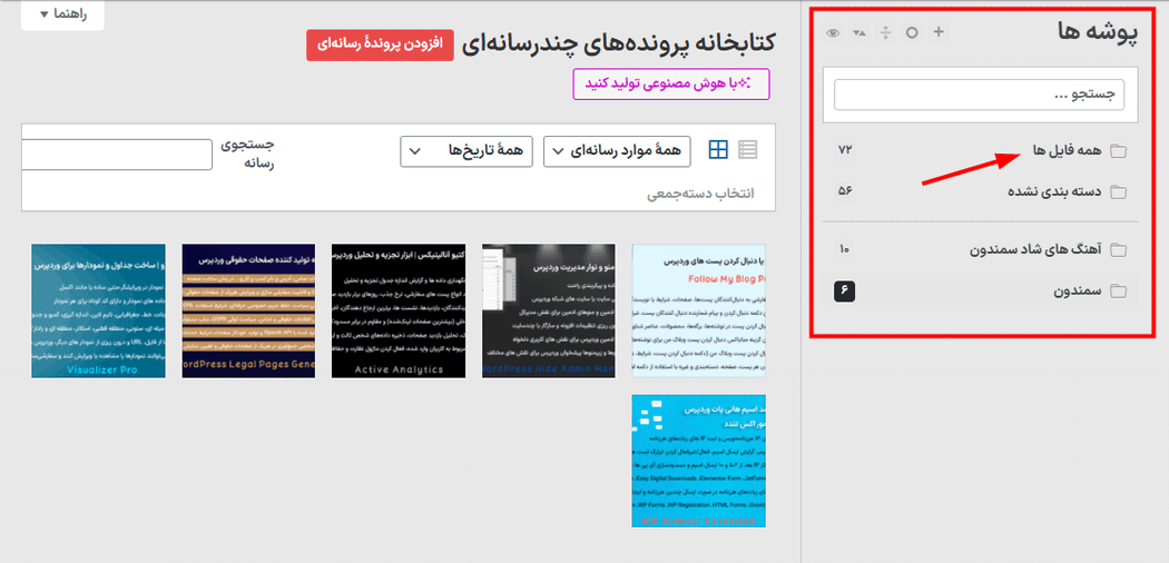 همه فایل ها در افزونه سیستم مدیریت فایل برای وردپرس 