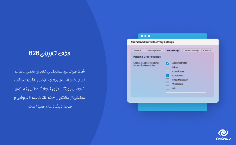 حذف کاربران B2B در افزونه Abandoned Cart Recovery for WooCommerce