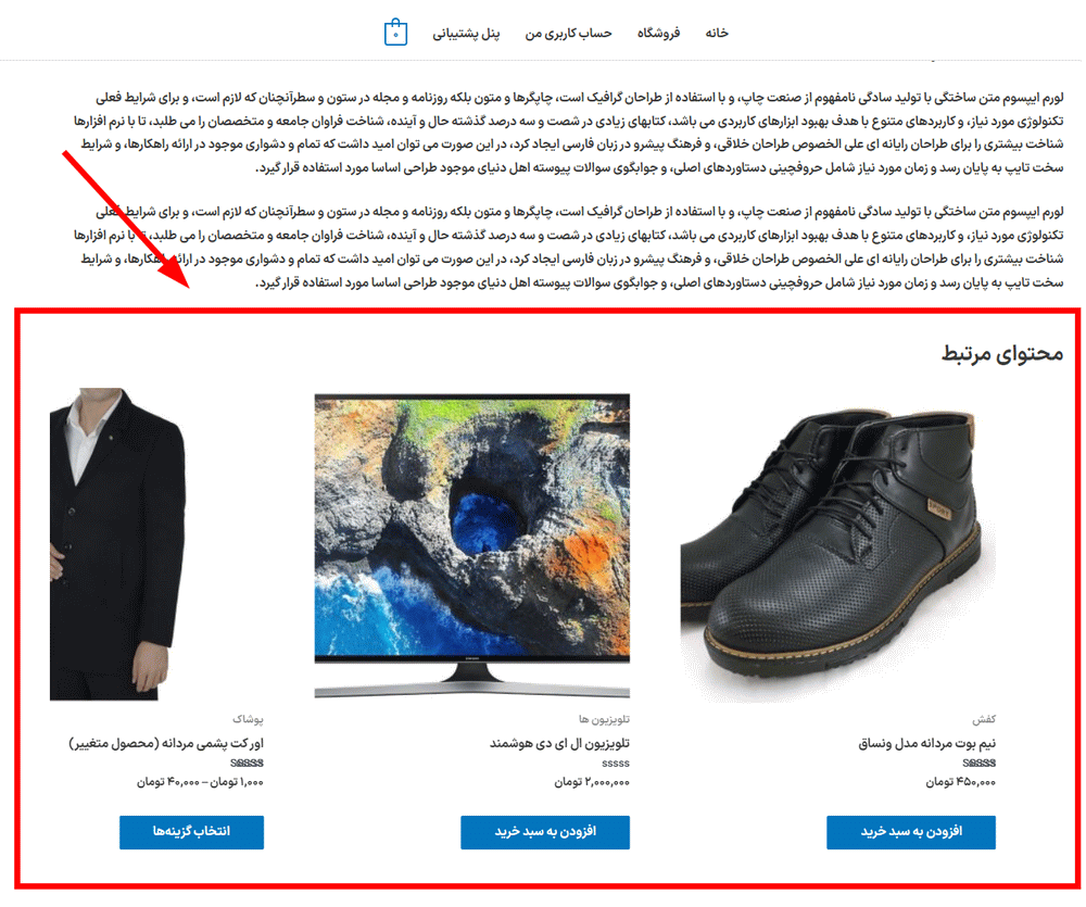 پیش نمایش کاربری افزونه Kadence Related Content